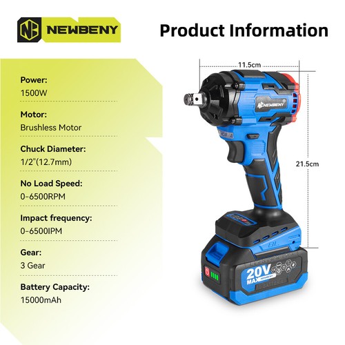 Avvitatore a impulsi 1/2" senza spazzole elettrico Cacciavite per Makita 18V - Foto 2 di 16