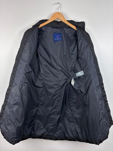Vintage 90s Moncler Goose Down Long Jacket Coat Womens Black Size 1 - Picture 9 of 10