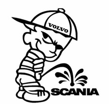 STICKER VOLVO VS SCANIA poids lourds V8 TRUCK TRACTEUR 95x100mm