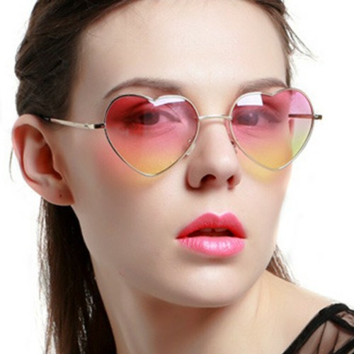 Heart Shape Sunglasses Womens Ladies Lolita Fashion Fancy Dress Metal Frame Love - Picture 2 of 27