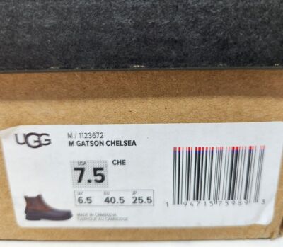 Men's 7.5 Ugg Gatson Chelsea duck rain boots in Chestnut leather