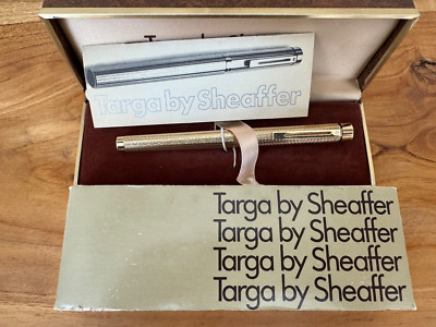 Sheaffer Targa 1009 Barleycorn Gold Plated Fountain Pen XF Boxed USA