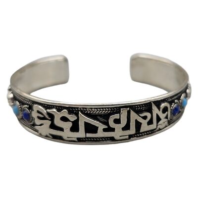 Handcrafted Tibetan Om Mani Padme Hum Bracelet With Turquoise & Coral Stones