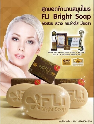 FLI Bright Soap 120g Clear Face Without Acne,Blemishes,Dark Best Thai Herbs - Picture 5 of 9