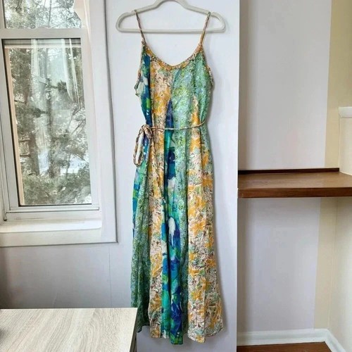 Nuevo Maxi Vestido Free People Moondive Floral Fluido Verano Boho Verde XS - Imagen 5 de 16