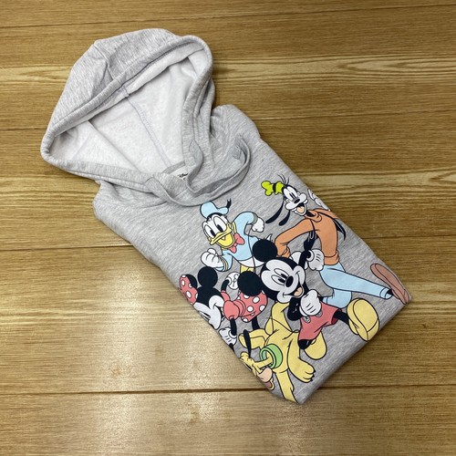 Disney Mickey Mouse Girls Fleeced Hoodie Size S 3-5 Gray Pullover Sweatshirt - Picture 3 of 18