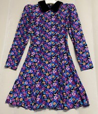 Vintage Jessica McClintock Gunne Sax Dress Size 7/8 Floral Cottagecore Prairie