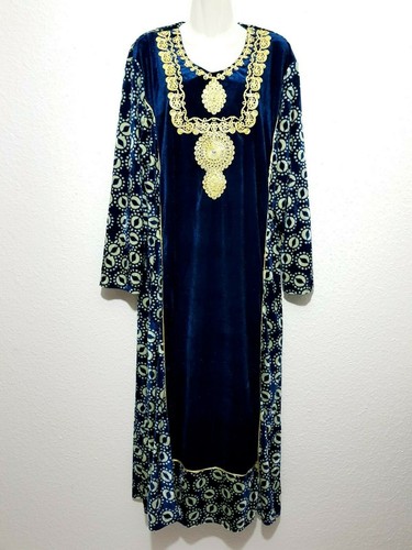 Abaya Maxikleid Abendkleid Jellabiya Jellaba Hijab Samtkleid Winterkleid M - 3XL - Picture 2 of 3