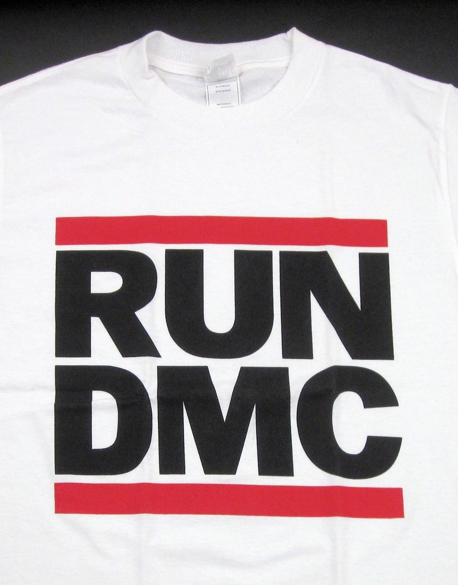 RUN DMC JAM MASTER JAY T-shirt Retro Logo Hip Hop Rap Rock White