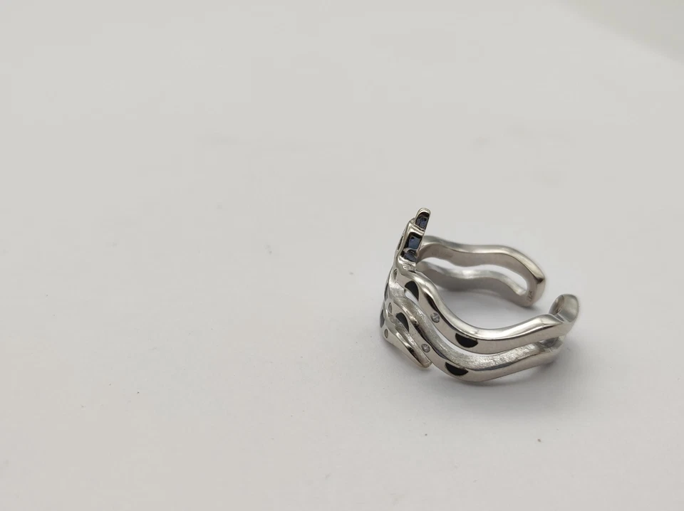 Anello donna  argento 925 fascia serpente zirconi  - Immagine 4 di 4