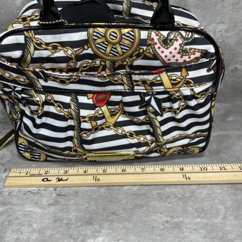 Betsey Johnson Maritim Thema Make-up/Reisetasche Handtasche Spiegelgriffe Reißverschluss - Bild 11 von 13