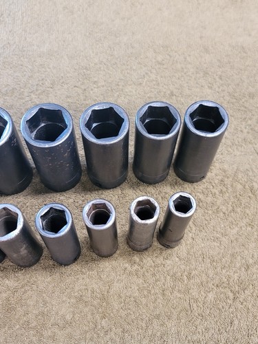 13Snap-on Impact SIM Socket Set Sae 1/2" Drive 1-1/4 1-1/8 15/16 3/4 5/8 9/16" - Picture 3 of 24