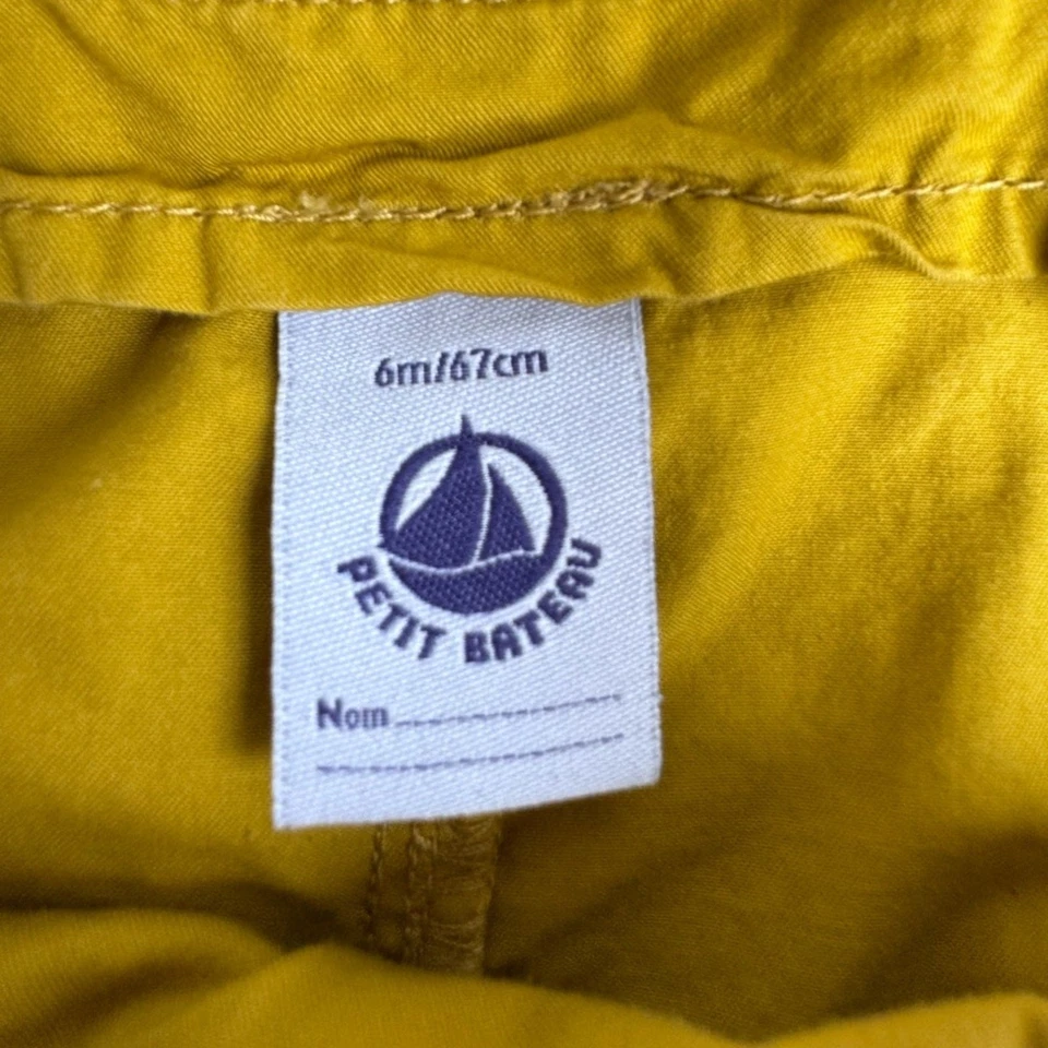 Pantalones cortos Petit Bateau Salopette Très bon état Jaune 6 meses amarillo 100% algodón Foto 2 de 4