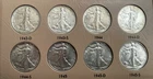 LIBERTY WALKING HALF DOLLAR 64 COINS 1916-1947 FULL SET (MINUS 16S) DANSCO ALBUM