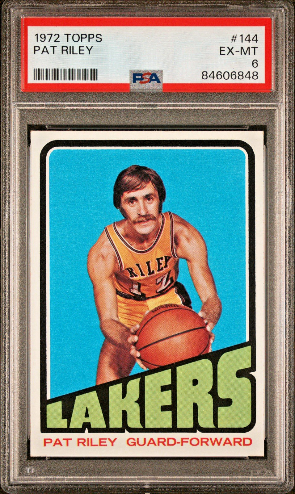 1972 Topps Basketball Pat Riley PSA 6 EX-MT Los Angeles Lakers Card #144    cc23