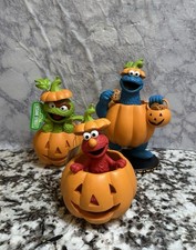 Sesame Street Halloween Collection of 3. Elmo, Oscar The Grouch  Cookie Monster