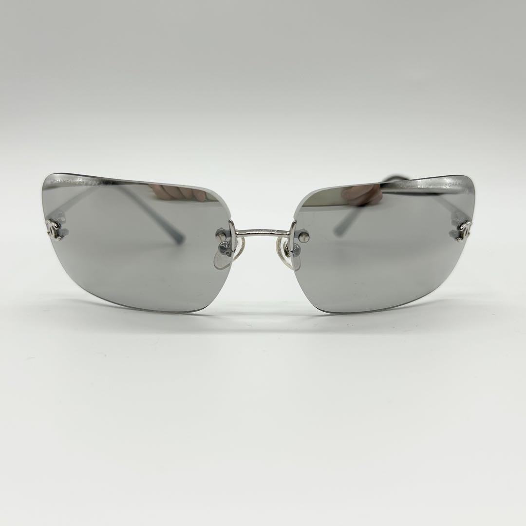 小物 CHANEL Coco Mark Matelasse Sunglasses Chanel 4017 Coco Mark Rimless Square Sunglasses Silver Gray