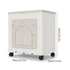 100L Rolling Collapsible Storage Bin - Stackable Organizer for Home or Closet
