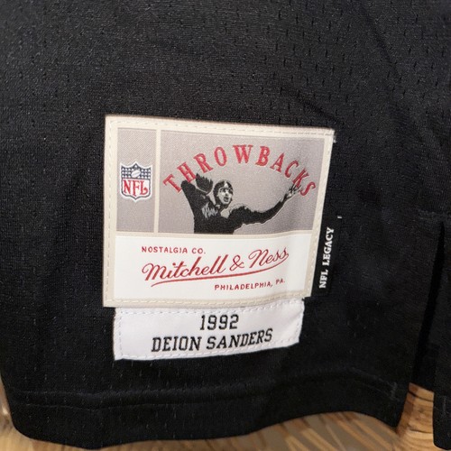 Men’s Atlanta Falcons Deion Sanders Mitchell & Ness Black Legacy Jersey XLT NWT - Picture 3 of 4
