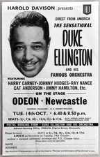 DUKE ELLINGTON – rare vintage original Newcastle Odeon 1958 concert handbill