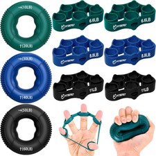 FitBeast Grip Strength Trainer, Finger Exerciser, Forearm Strengthener 9-Piece K