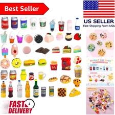 Durable 50-Piece Miniature Food and Drink Set: Perfect for Kids and Collectors