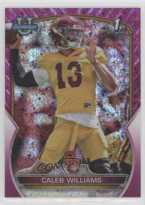 2022 Bowman U Chrome Fuchsia Mini-Diamond Refractor /150 Caleb Williams #50 02d2