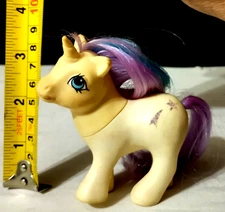 Vintage 1984 My Little Pony Unicorn Baby Glory Purple and Blue hair blue eyes