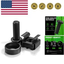 50 PACK M6 x 16mm Rack Mount Cage Nuts, Screws and Washers for Rack Mount Ser...