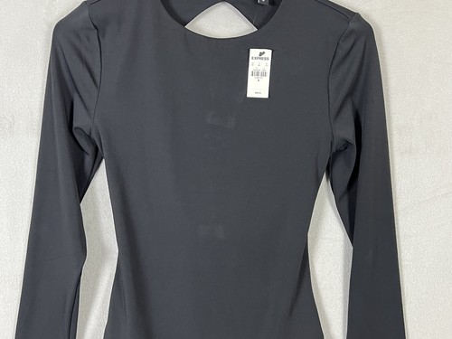 Express Body Oberteil Damen M Schwarz Bodykontur Offener Rücken Stretch Elasthan Neu - Bild 3 von 18