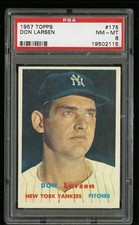 1957 TOPPS BASEBALL DON LARSEN #175 PSA 8 NEW YORK YANKEES (AMAZING EYE APPEAL)