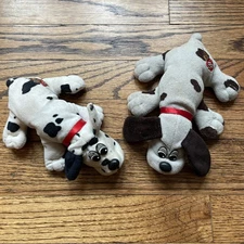 Vtg Tonka Pound Puppies Black White Dalmatian 7" Puppy Dog Plush Stuffed Animal