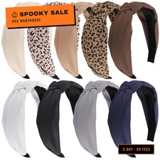 Headbands for Women, 9pcs Fashion Knotted Headband Leopard Print Knot Hairband,