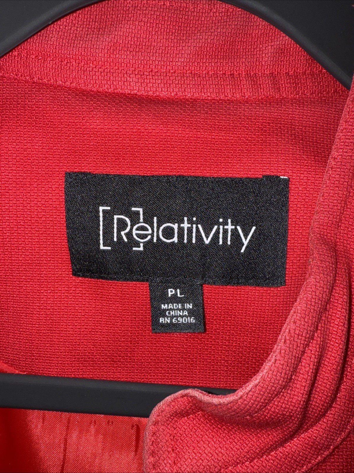 Relativity Red Denim Jacket Size Petite Large - image 3