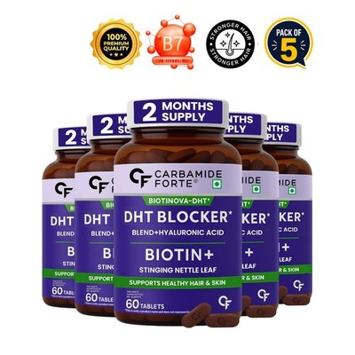 5x Carbamide.Forte DHT Blocker Biotin Hair 60 Tabs