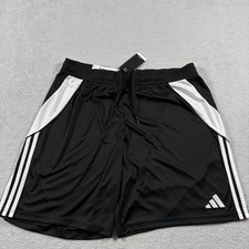 Adidas Tiro 24 Soccer Shorts Men XL Black 3 Stripe Aeroready Drawstring Athletic