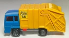 Matchbox Lesney #38 Blue/Yellow Refuse Truck "Metro D.P.W. 66" (Red Lever)