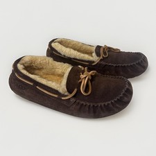 UGG Men’s Olsen Chestnut Suede Shearling Moccasin Slippers Size 10 1003390