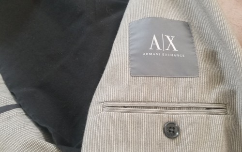 A|X Armani Exchange Herren unstrukturierter leichter Anzugmantel Gr. M grau Pins - Bild 2 von 7
