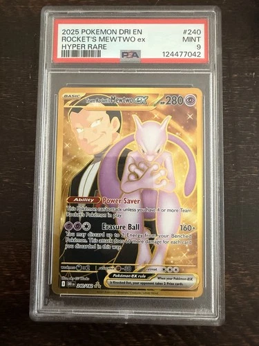 Pokémon Team Rocket's Mewtwo ex Hyper Rare 240/182 Holo PSA 9 English