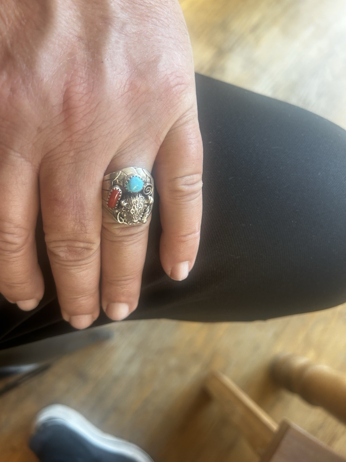 Grace Smith Signed Sterling Silver Turquoise Cora… - image 1