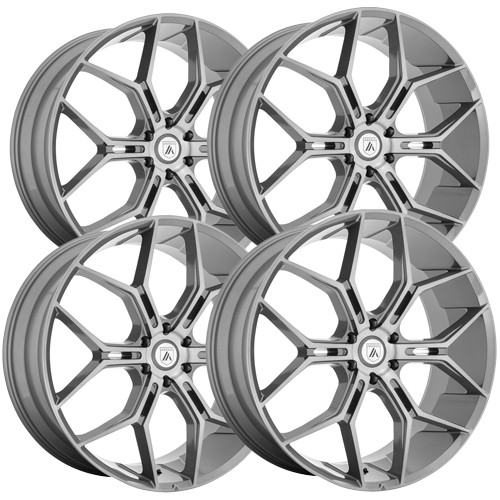 Image of (4) Asanti ABL-38 Monarch Truck 24x10 6x5.5" +20mm Brushed Wheels Rims 24" Inch