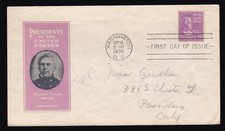 ZACHARY TAYLOR PREXY #817 US FIRST DAY COVER 1938, IOOR CACHET FDC