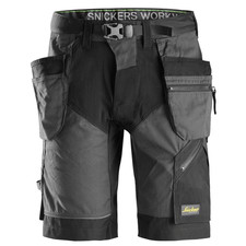 Snickers 6904 FlexiWork Holster Pocket Work Shorts Steel Grey / Black / Waist Si