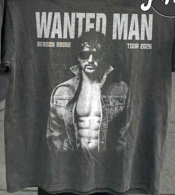New Benson Wanted Man Tour 2026 charcoal color T- Shirt reprint VK11337
