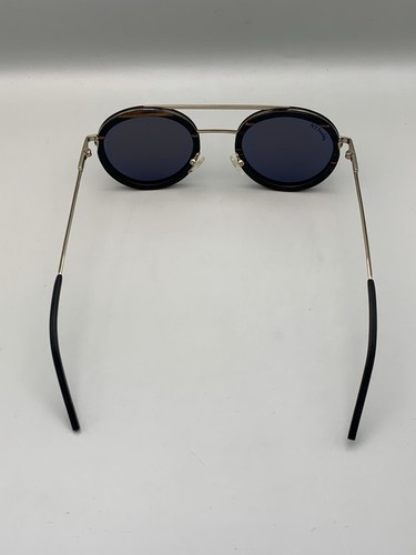 Johnny Fly Sunglasses Riker 48-24-145 Black Brown Round Frame Black Lens - Picture 5 of 13