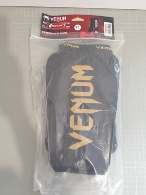 Venum Kontact Shin Guards Gold/Schwarz (XL)