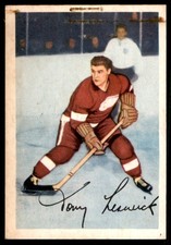 1953-54 PARKHURST TONY LESWICK RED WINGS #43 VG 2 STAPLER HOLES TRACE OF RUST