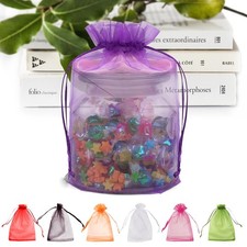 50 Pack Premium Sheer Organza Bags 6x9 inches, Mesh Bags Drawstring for, Orga...