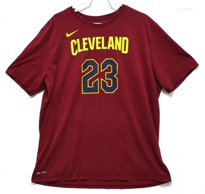 Cleveland LeBron James #23 Nike DRI FIT T Shirt NBA Burgundy Mens Size XXL